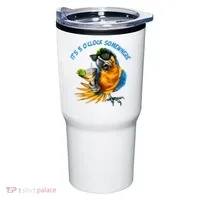 It Is 5 Oclock Somewhere Drinking Parrot Tumbler thumb 0