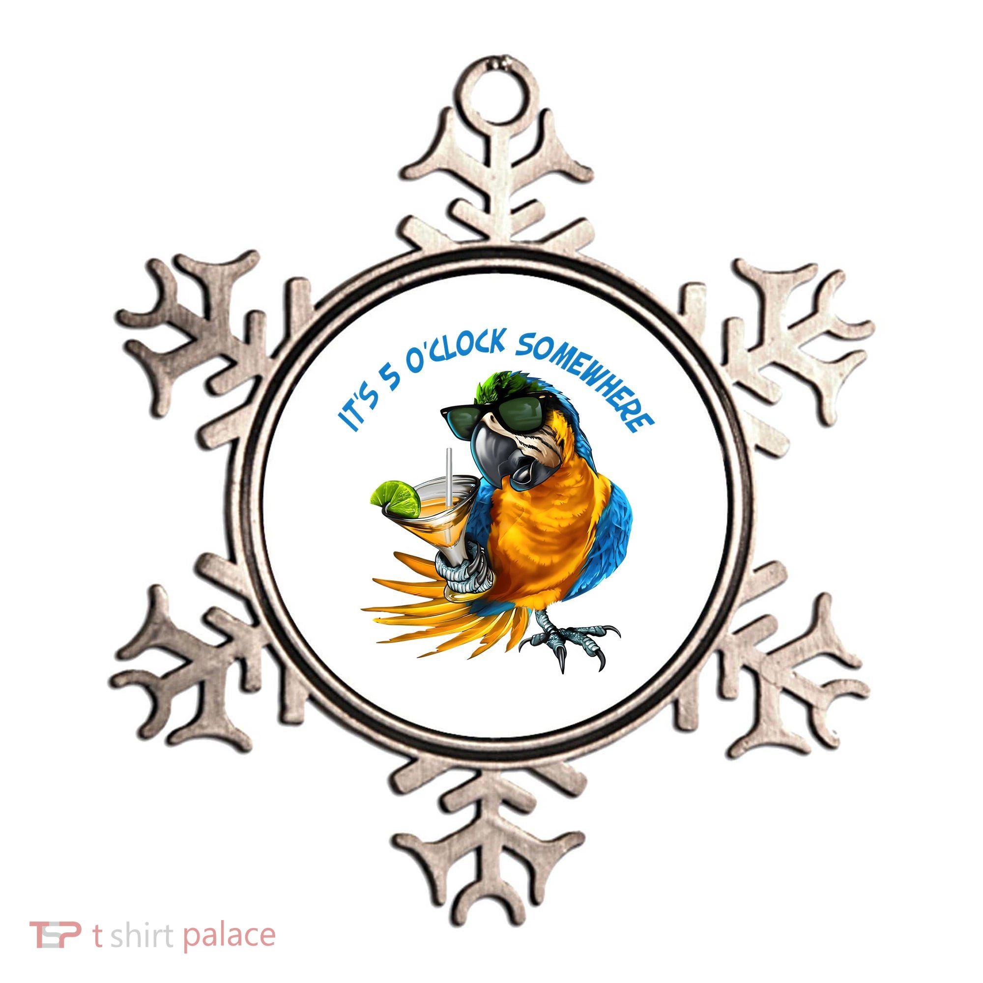 It Is 5 Oclock Somewhere Drinking Parrot Ornament