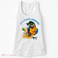 It Is 5 Oclock Somewhere Drinking Parrot Women's Tank Top thumb 0
