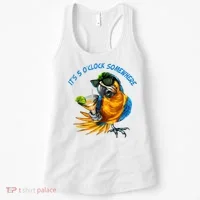 It Is 5 Oclock Somewhere Drinking Parrot Women's Tank Top thumb 0