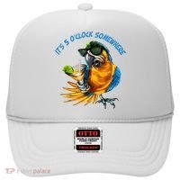 It Is 5 Oclock Somewhere Drinking Parrot Hat thumb 0