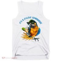 It Is 5 Oclock Somewhere Drinking Parrot Tank Top thumb 0