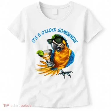 It Is 5 Oclock Somewhere Drinking Parrot Women's T-Shirt