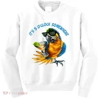 It Is 5 Oclock Somewhere Drinking Parrot Kids Sweatshirt thumb 0