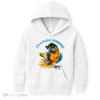It Is 5 Oclock Somewhere Drinking Parrot Kids Hoodie thumb 0
