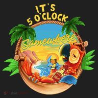 It Is 5 O'clock Somewhere Parrot Drinking Summer Vacation Women's Sweatshirt thumb 2