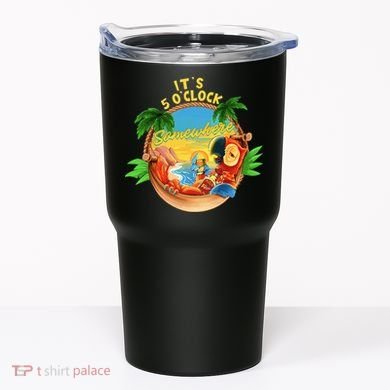 It Is 5 O'clock Somewhere Parrot Drinking Summer Vacation Tumbler