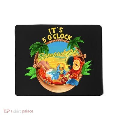 It Is 5 O'clock Somewhere Parrot Drinking Summer Vacation Mousepad