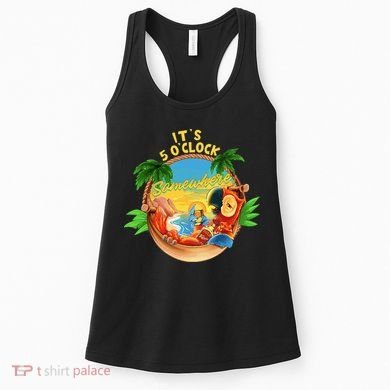 It Is 5 O'clock Somewhere Parrot Drinking Summer Vacation Women's Tank Top