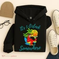It Is 5 O'clock Somewhere Drinking Parrot Hoodie thumb 4