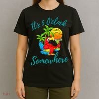 It Is 5 O'clock Somewhere Drinking Parrot T-Shirt thumb 4