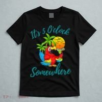 It Is 5 O'clock Somewhere Drinking Parrot T-Shirt thumb 5