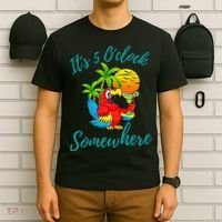 It Is 5 O'clock Somewhere Drinking Parrot T-Shirt thumb 6