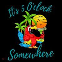 It Is 5 O'clock Somewhere Drinking Parrot Pajama Set thumb 2