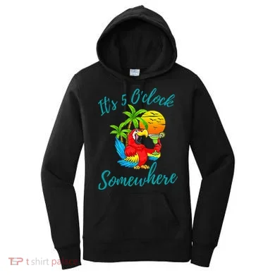It Is 5 O'clock Somewhere Drinking Parrot Women's Hoodie