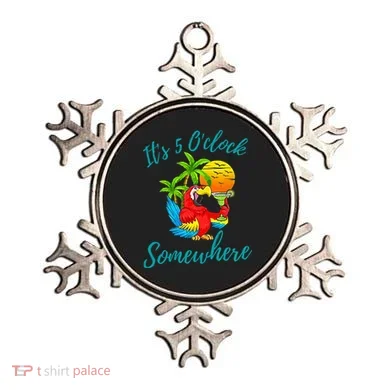 It Is 5 O'clock Somewhere Drinking Parrot Ornament