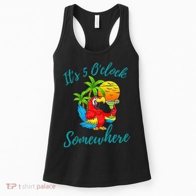 It Is 5 O'clock Somewhere Drinking Parrot Women's Tank Top