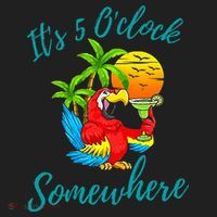 It Is 5 O'clock Somewhere Drinking Parrot Hat thumb 2
