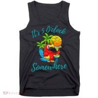 It Is 5 O'clock Somewhere Drinking Parrot Tank Top thumb 0