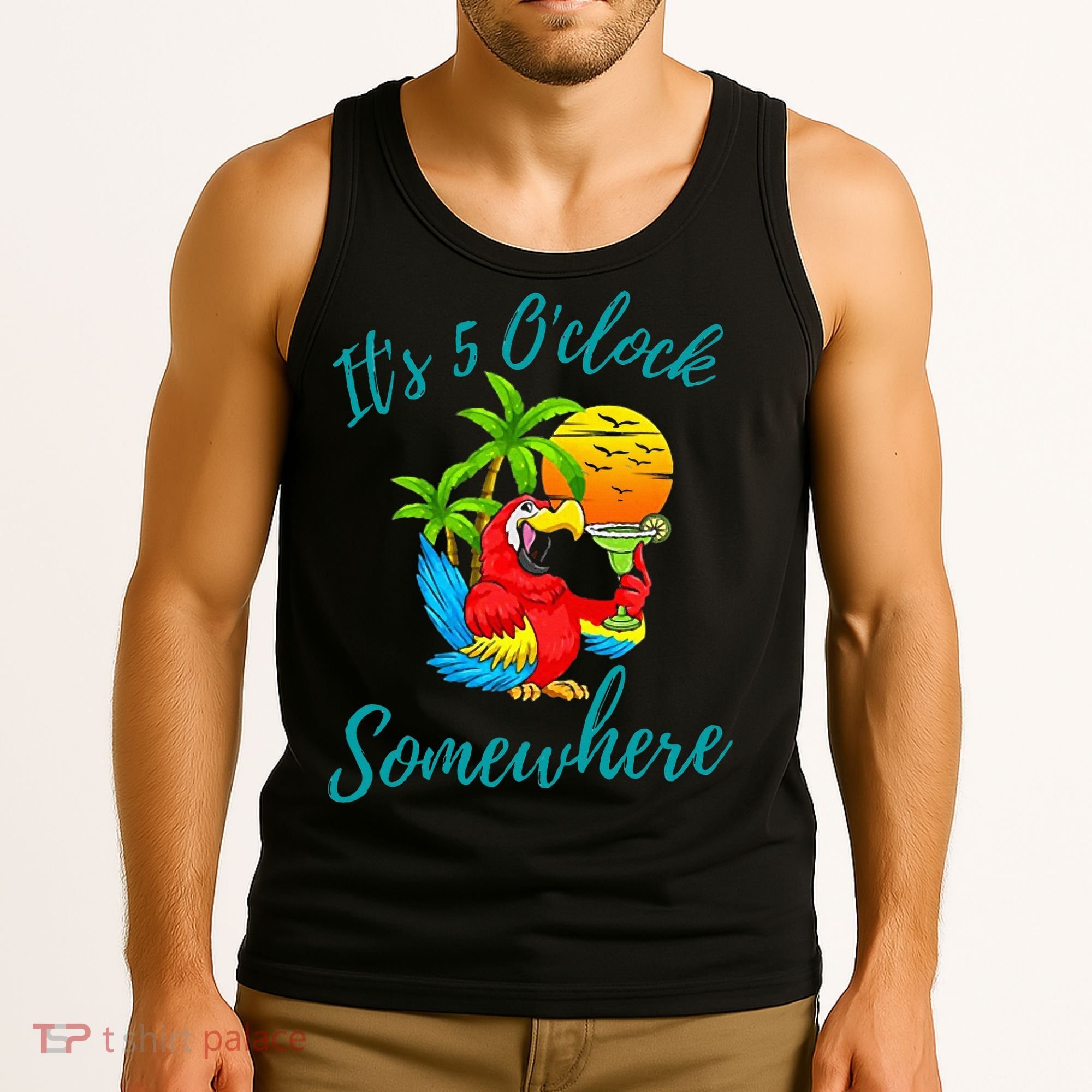 It Is 5 O'clock Somewhere Drinking Parrot Tank Top