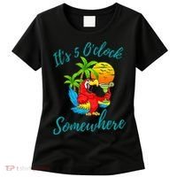 It Is 5 O'clock Somewhere Drinking Parrot Women's T-Shirt thumb 0