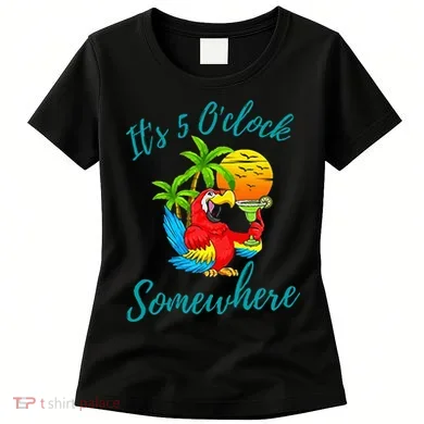 It Is 5 O'clock Somewhere Drinking Parrot Women's T-Shirt
