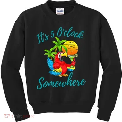 It Is 5 O'clock Somewhere Drinking Parrot Kids Sweatshirt