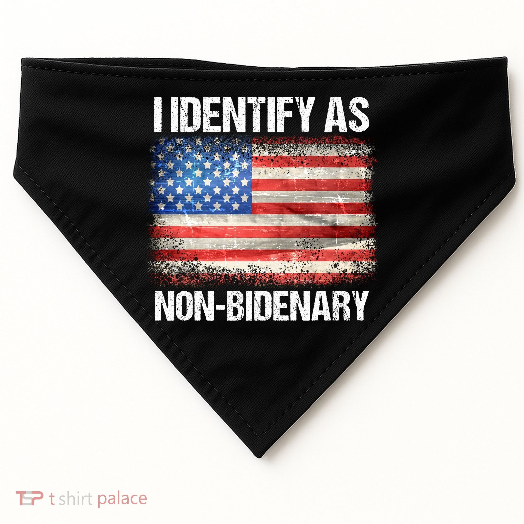 I Identify As NonBidenary Shirt Funny Anti Biden USA-Made Doggie Bandana