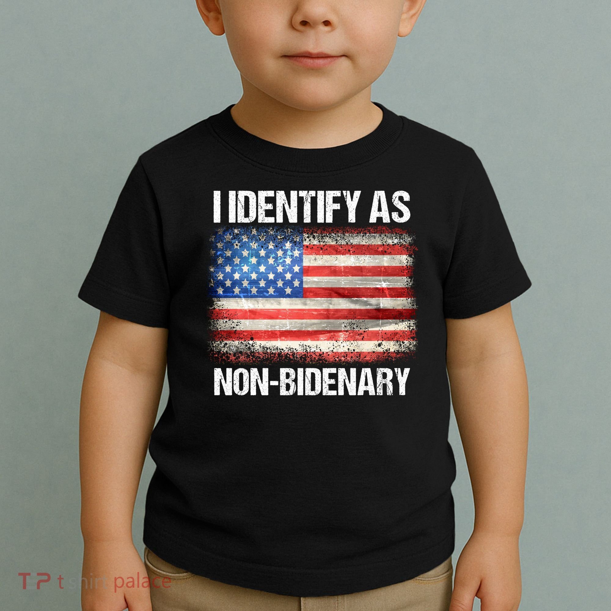 I Identify As NonBidenary Shirt Funny Anti Biden Toddler T-Shirt