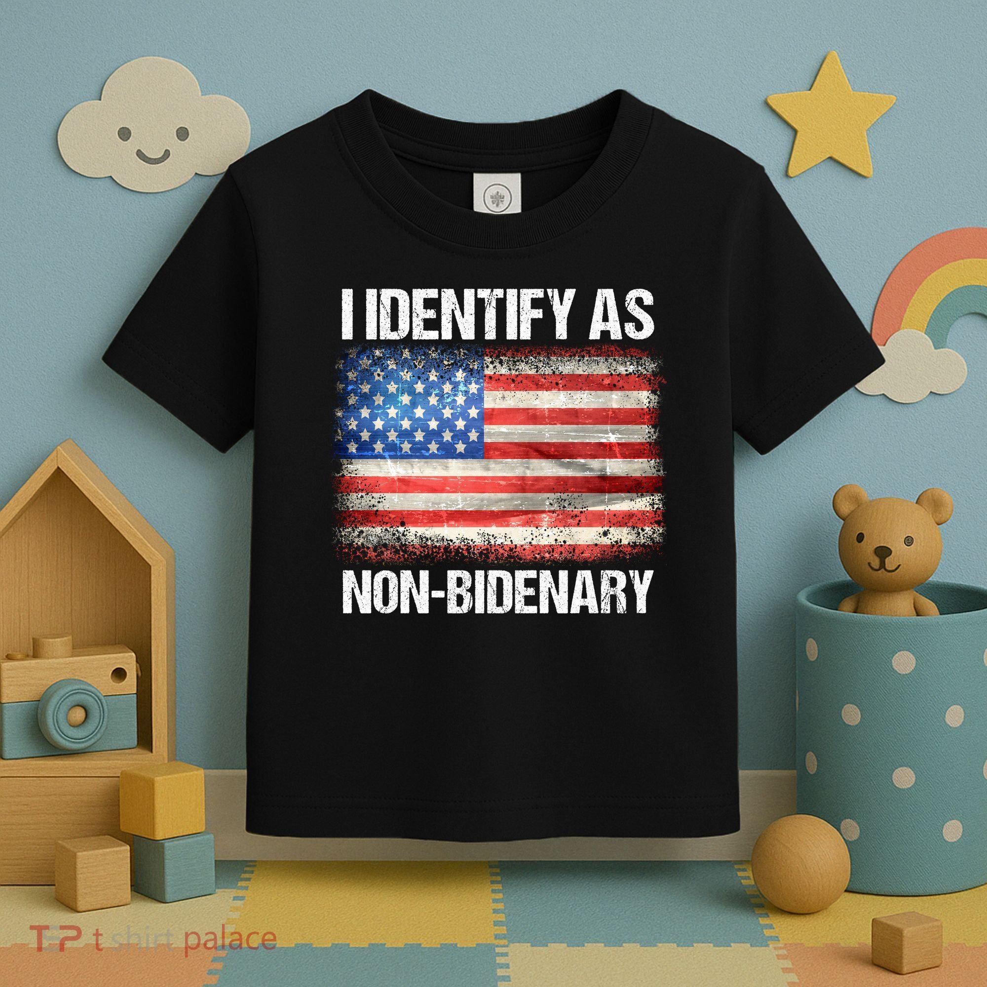 I Identify As NonBidenary Shirt Funny Anti Biden Toddler T-Shirt
