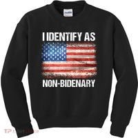 I Identify As NonBidenary Shirt Funny Anti Biden Kids Sweatshirt thumb 0