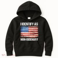 I Identify As NonBidenary Shirt Funny Anti Biden Kids Hoodie thumb 0
