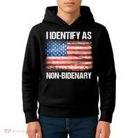 I Identify As NonBidenary Shirt Funny Anti Biden Kids Hoodie thumb 4