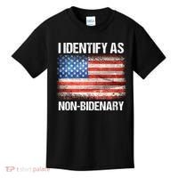 I Identify As NonBidenary Shirt Funny Anti Biden Kids T-Shirt thumb 0