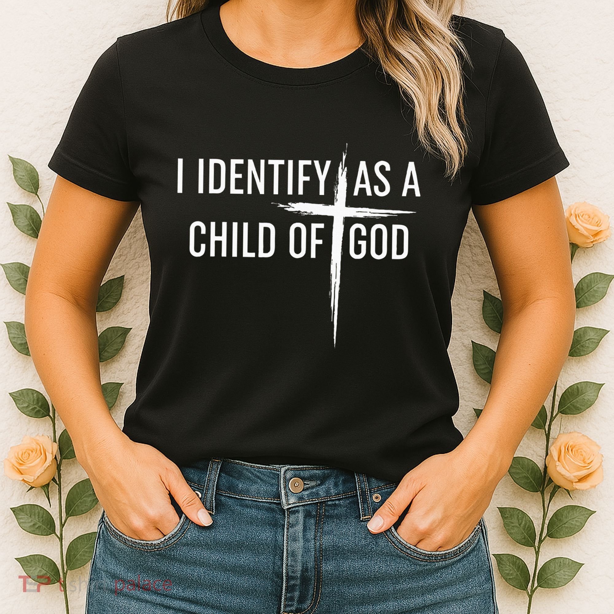 I Identify As A Child Of God Christian Funny Women's T-Shirt