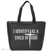 I Identify As A Child Of God Christian Funny Tote Bag thumb 0