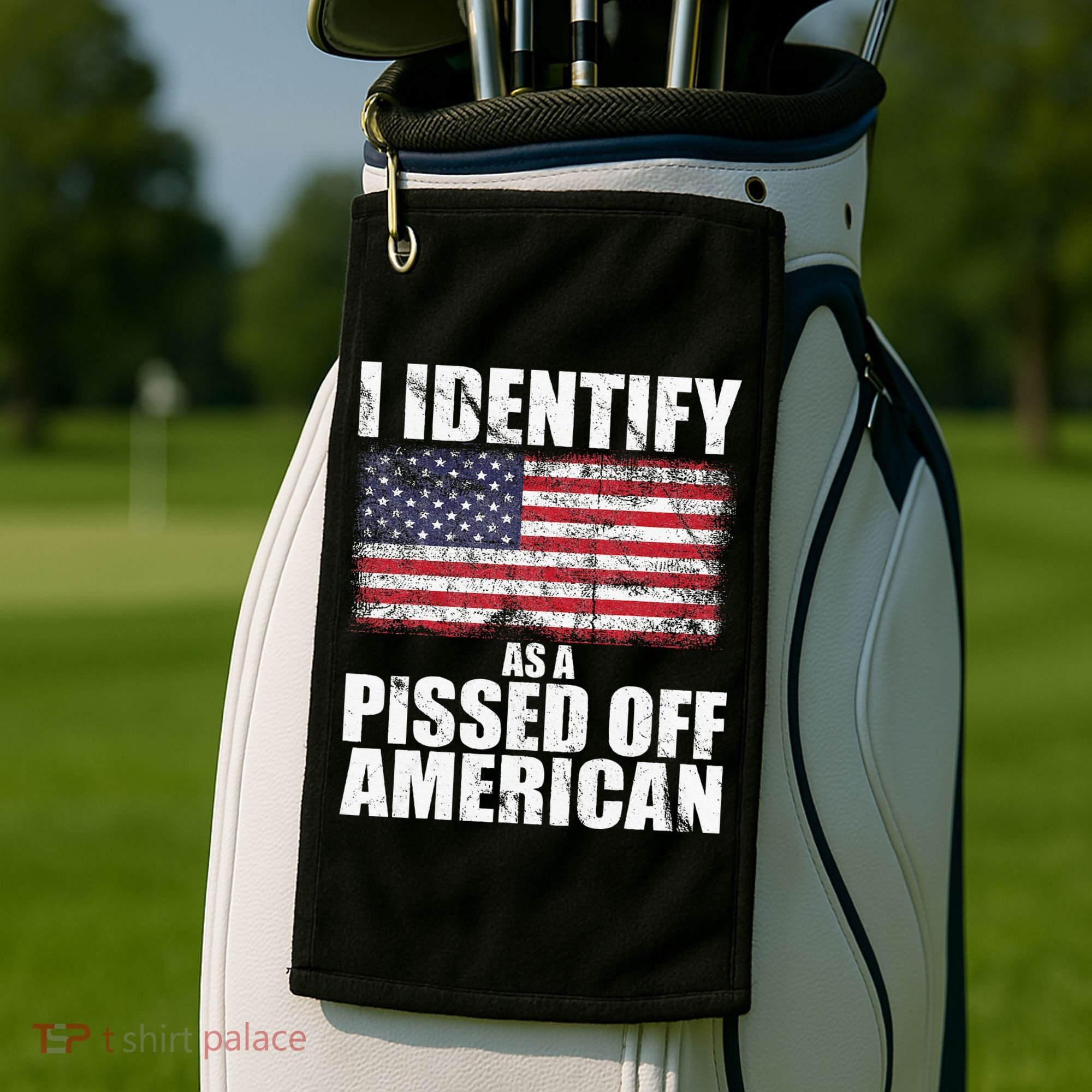 I Identify As A Pissed Off American We The People Democracy Golf Towel