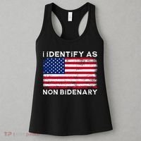 I Identify As Non Bidenary Patriot American Flag 4th Of July Women's Tank Top thumb 3