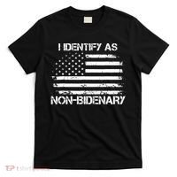 I Identify As Non Bidenary American Flag T-Shirt thumb 0