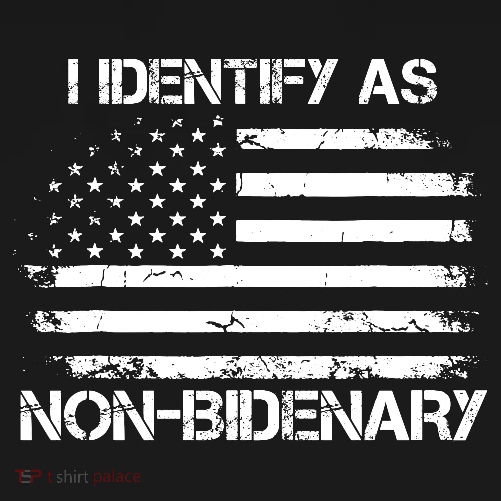I Identify As Non Bidenary American Flag Ornament