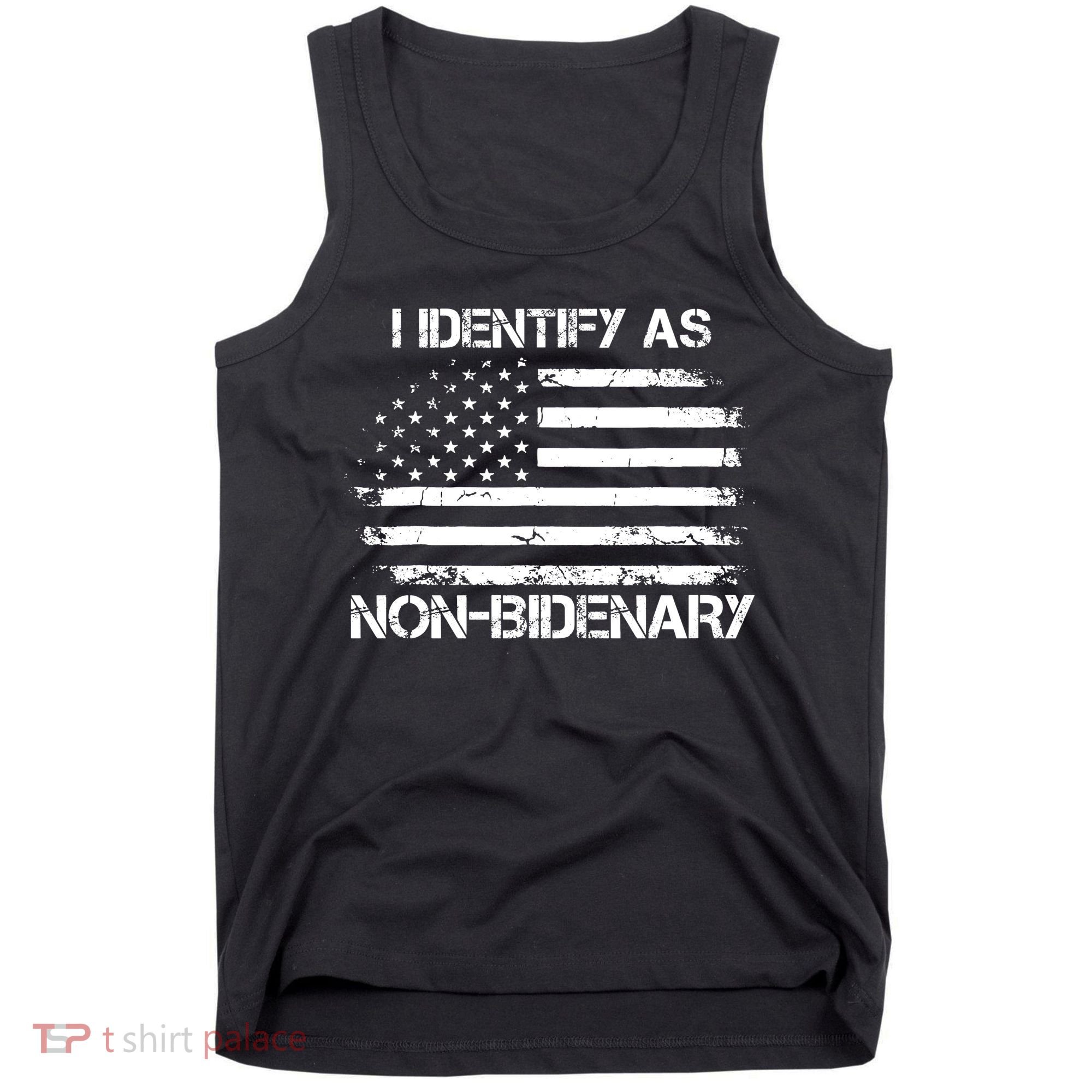 I Identify As Non Bidenary American Flag Tank Top