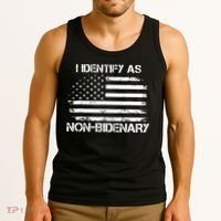 I Identify As Non Bidenary American Flag Tank Top thumb 3
