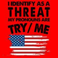 I Identify As A Threat My Pronouns Are Try Me Santa Hat thumb 1