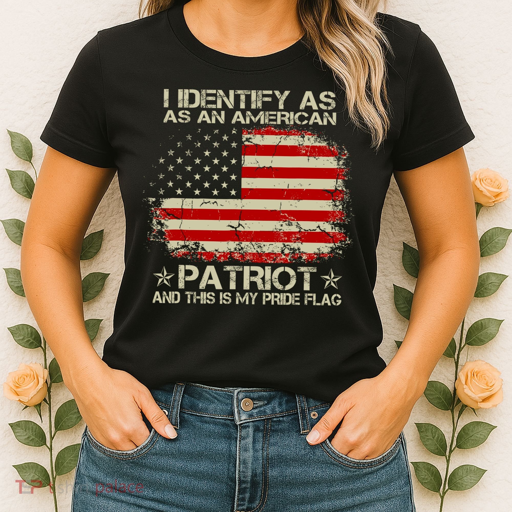 I Identify As An American Patriot And This Is My Pride Flag Women's T-Shirt