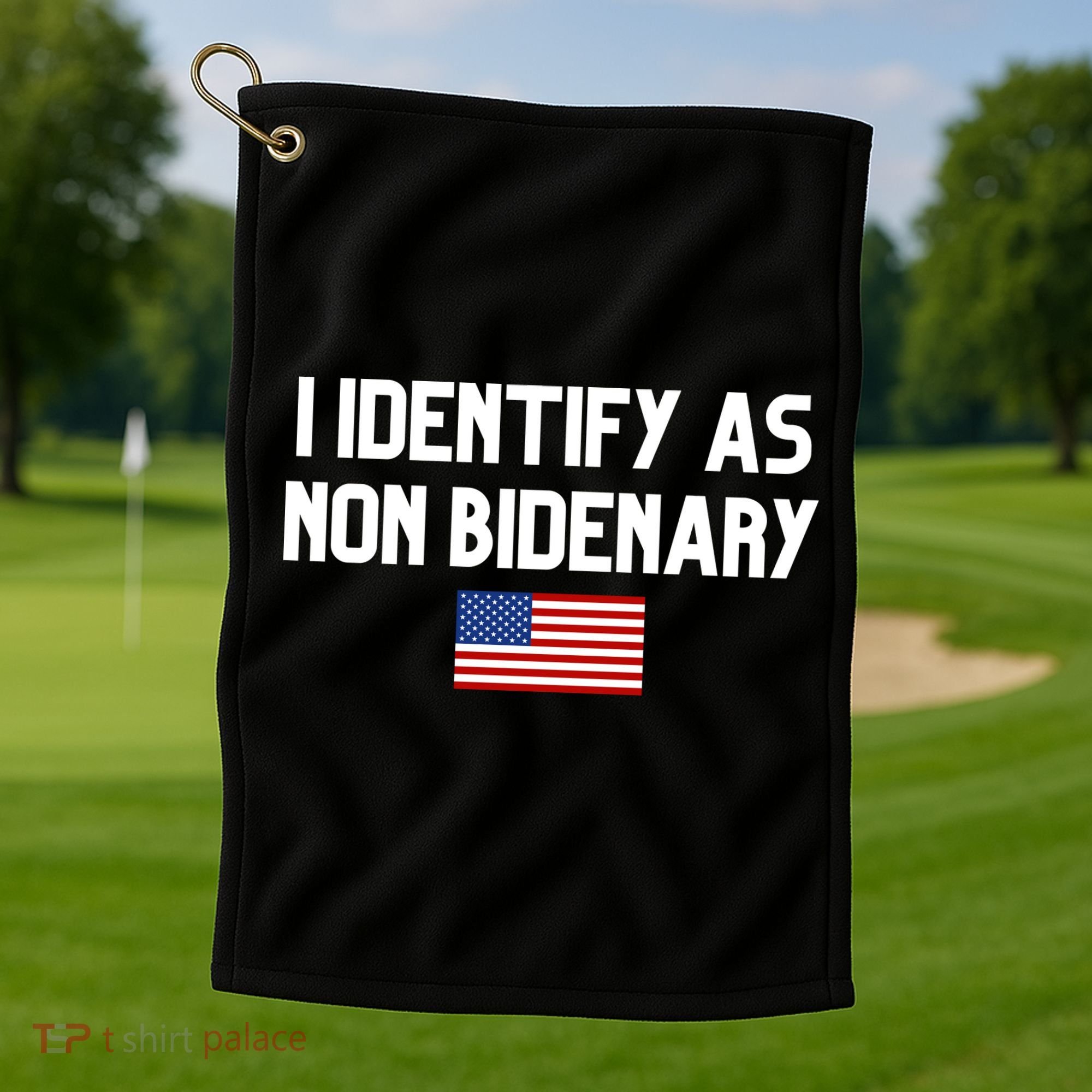 I Identify As Non Bidenary Golf Towel