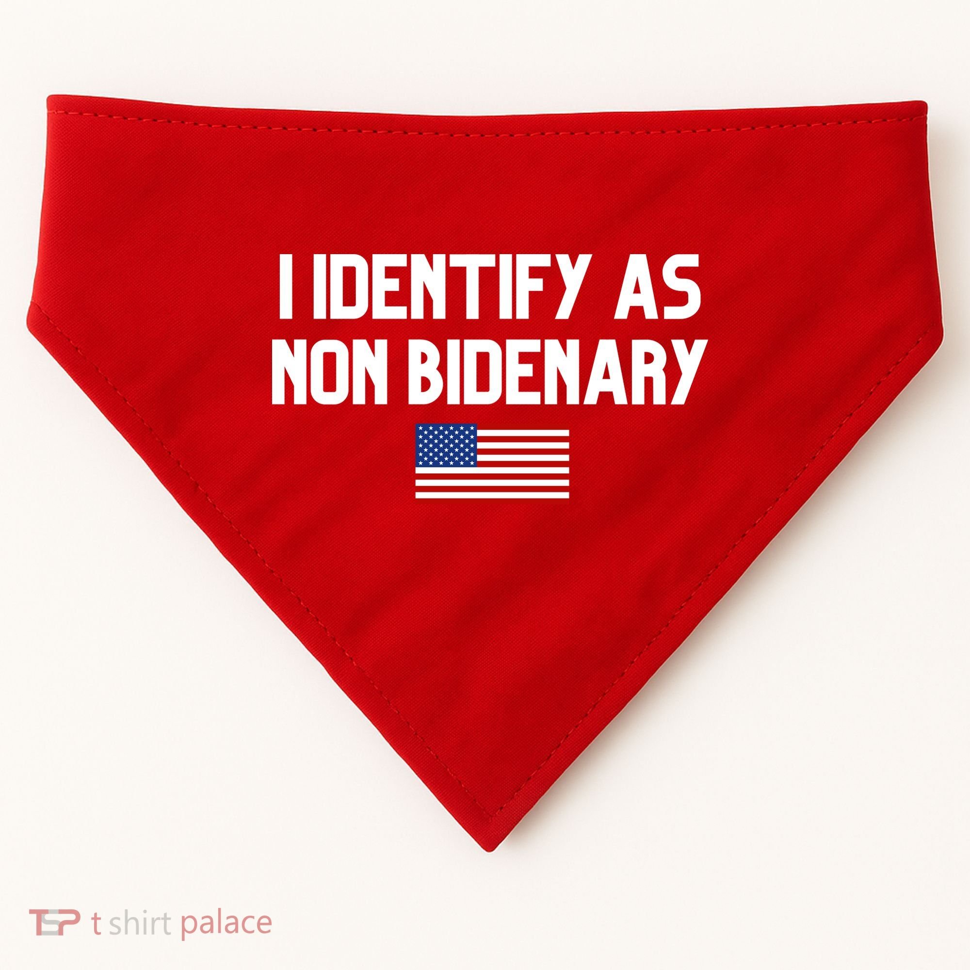 I Identify As Non Bidenary USA-Made Doggie Bandana