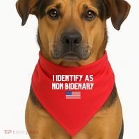 I Identify As Non Bidenary USA-Made Doggie Bandana thumb 1