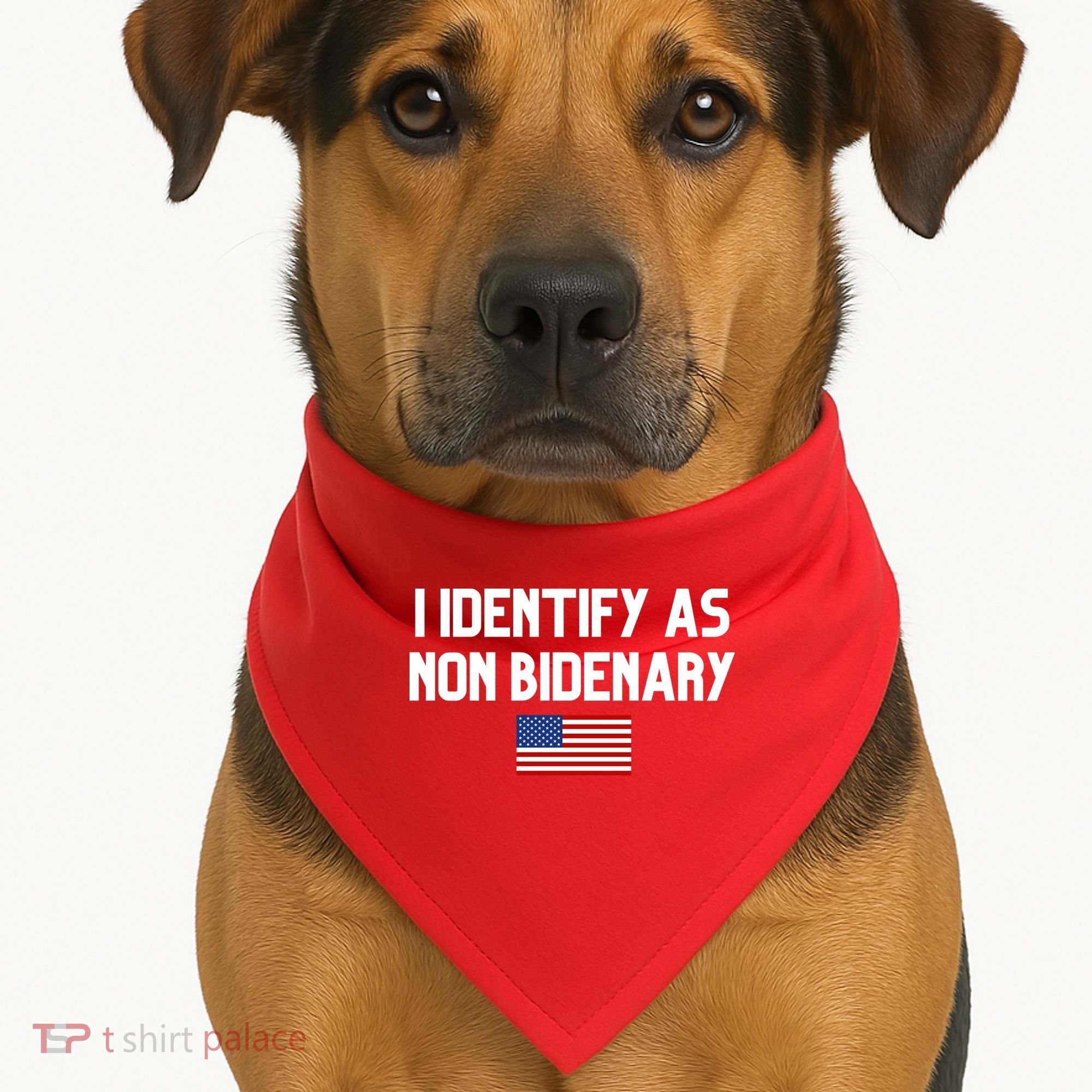 I Identify As Non Bidenary USA-Made Doggie Bandana