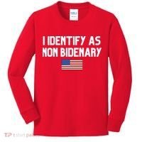 I Identify As Non Bidenary Kids Long Sleeve Shirt thumb 0