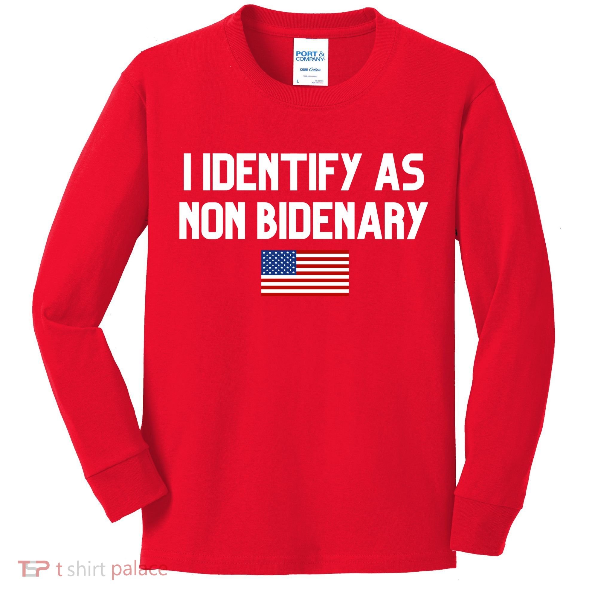 I Identify As Non Bidenary Kids Long Sleeve Shirt